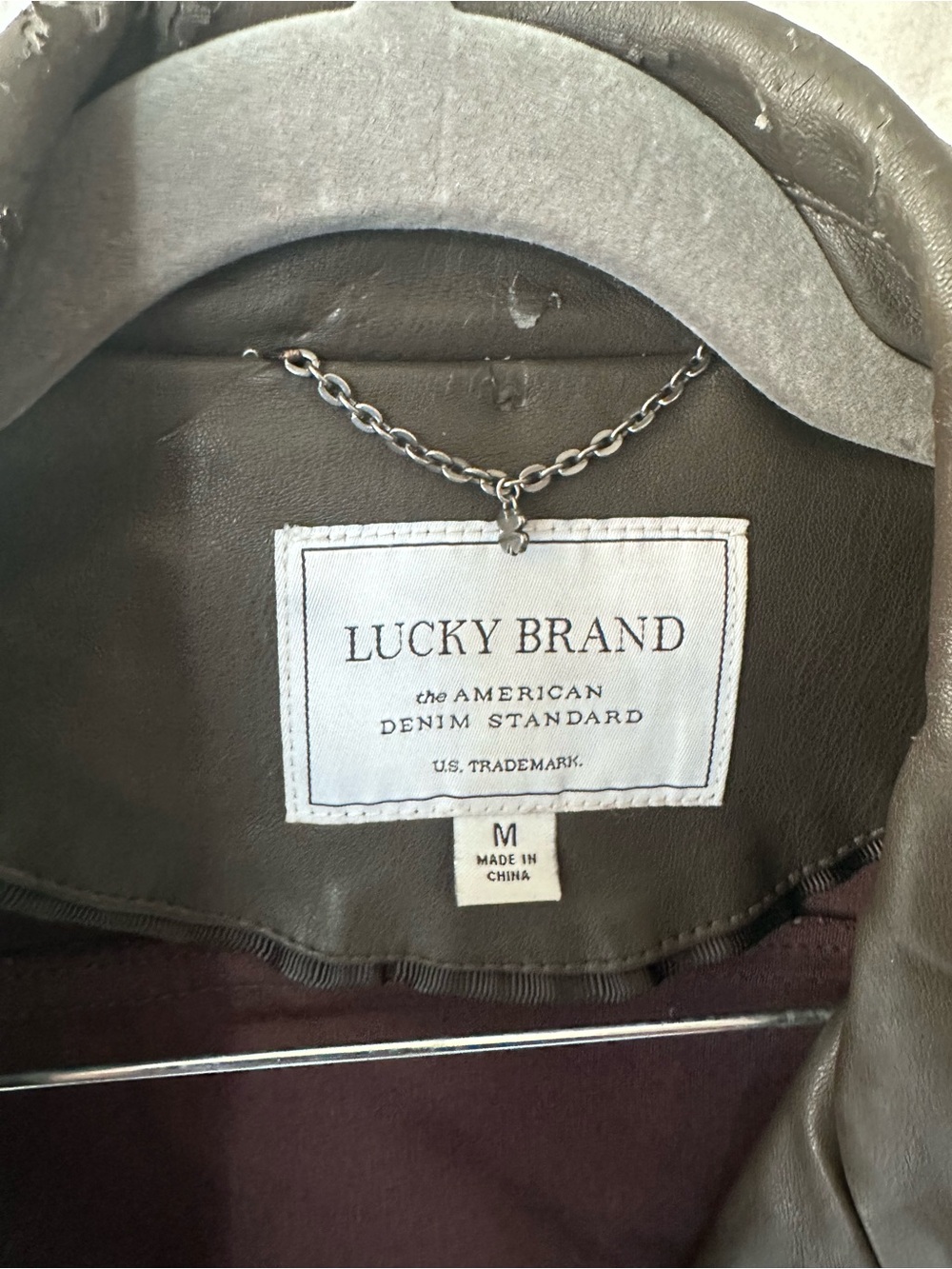 Lucky Brand Dark Brown Faux Leather Moto Jacket - Picture 4 of 7